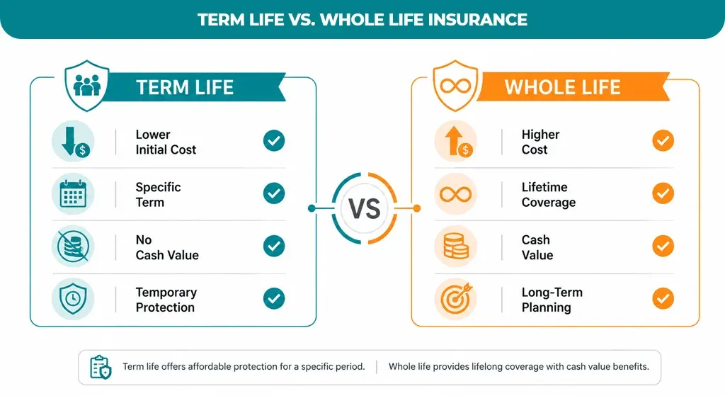 Term Life vs. Whole Life Insurance
