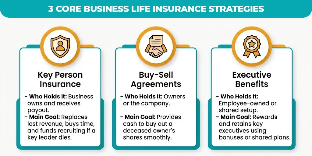 3 core business life insurance strategies