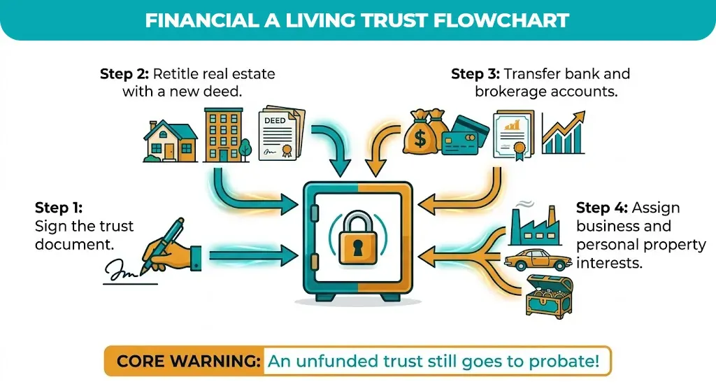 financial a living trust flowchart
