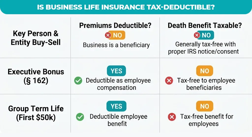 is business life insurance tax-deductible